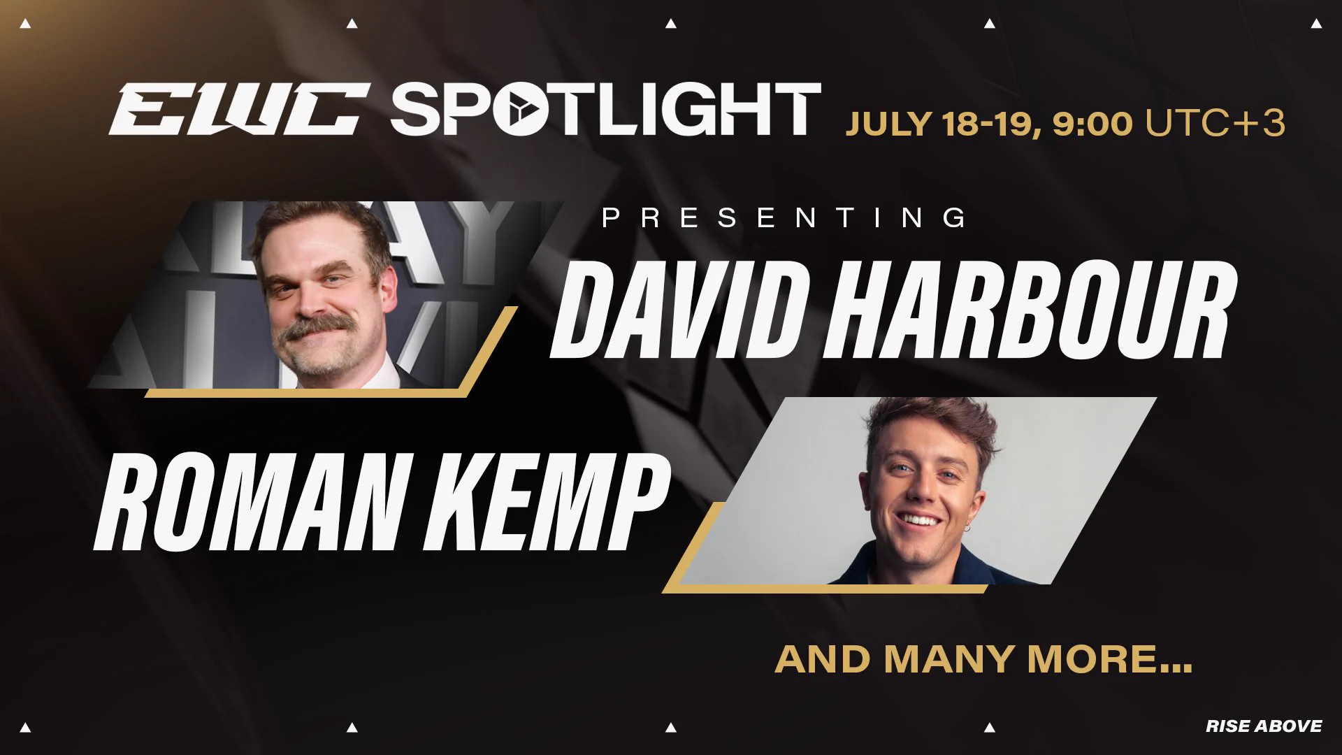 This week on EWC Spotlight we're joined by actor (and gamer!) @DavidKHarbour as well as TV &amp; radio host @romankemp!

Don't miss the show LIVE from Boulevard City in Riyadh every night this weekend beginning at 21:00 (UTC+3)!

📺 https://t.co/PPk0KlROkT https://t.co/ozZguNXpWZ