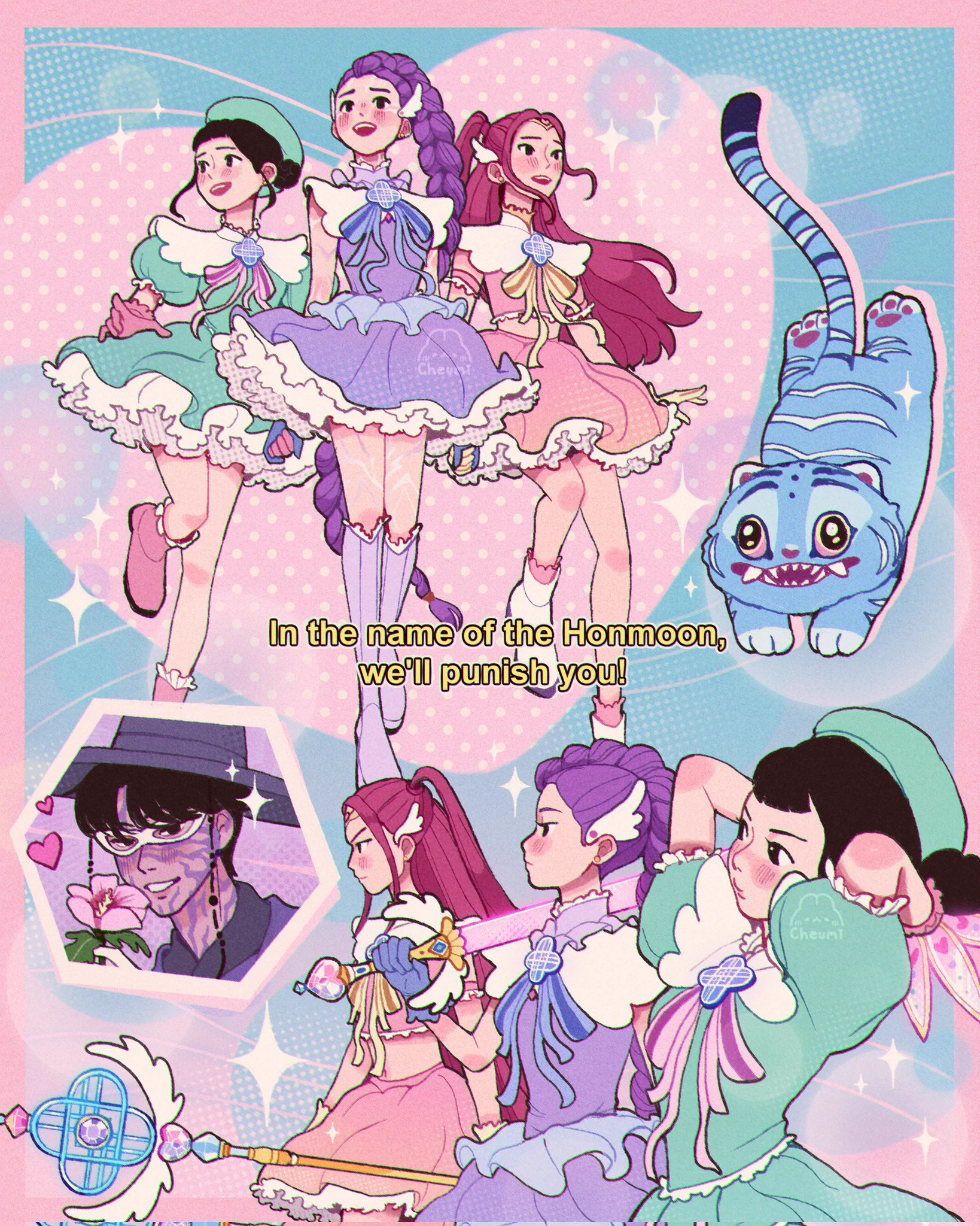 Huntrix Mahou Shoujo girls 💖✨️

#art #artist #illustration #huntrix #shoujo #mahoushoujo #kpopdemonhunters https://t.co/5joXTVVSg7