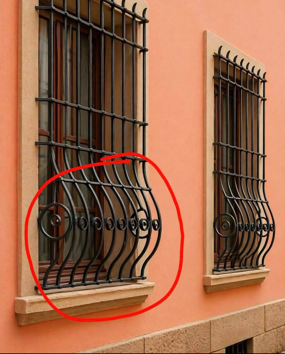 can someone tell me why the window bars are curved at the bottom?? https://t.co/zU0dbtxI8b